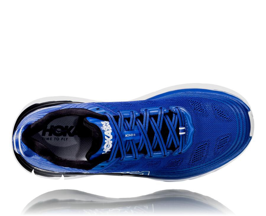 Hoka Australia One One Bondi 6 - Mens Running Shoes Blue/White - DTVGI-3856